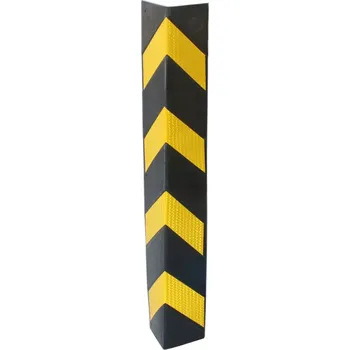 Černo-žlutá gumová ochrana rohů zdí, stěn FLOMA WP56 - délka 100 cm, šířka 14 cm, tloušťka 1 cm - 62621561