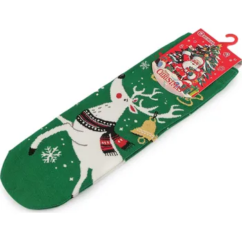 Dámské ponožky Dámské / dívčí vánoční ponožky, velké, 7 zelená sob