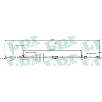 Lanko parkovací brzdy Tažné lanko, parkovací brzda LPR C1622B