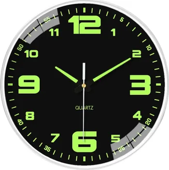 Hodiny Nástěnné hodiny 20 cm Svítící čísla a ručičky ve tmě Analogové hodiny na zeď Moderní dekorace do ložnice obývacího pokoje kanceláře