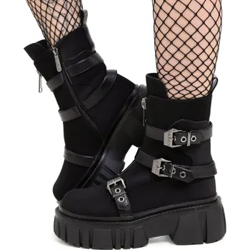 Dámská obuv boty s klínem - Coffin Combat - KILLSTAR - KSRA011606 - 39