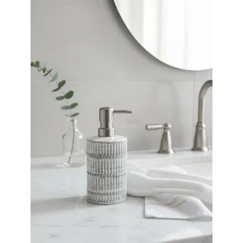 Dávkovač mýdla Sinsay - Keramický dávkovač mýdla s vertikálním rýhováním - šedá - 846GN-09X - 846GN-09X-ONE