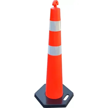 Plotový sloupek Červený plastový (PE) sloupek s gumovým podstavcem FLOMA BWB91 - průměr 24 cm, výška 110 cm - 62621623