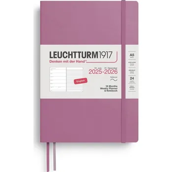 Diář Weekly Planner & Notebook 2026 Medium (A5) 18 Months Dusty Rose