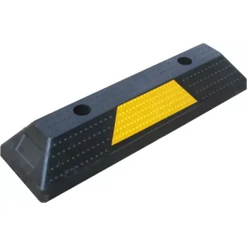 Černo-žlutý gumový parkovací doraz FLOMA WS29 - délka 54 cm, šířka 15 cm, výška 10 cm - 62621404