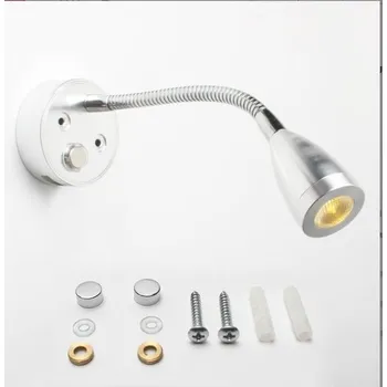 Lupa Flexibilní čtecí LED lampa stříbrná, stmívatelná,12-24V, 3W, teplá bíá