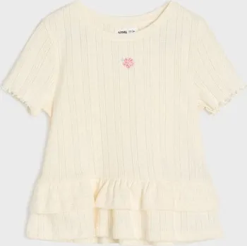 Dívčí oblečení Sinsay - Bavlněná halenka - krémová - 803AV-01X - 803AV-01X-116