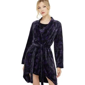 Dámský župan župan dámský KILLSTAR - Midnight Moth - Black/Purple - XXL