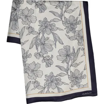 Šátek ŠÁTEK GANT FLORAL PRINT SILK SCARF EVENING BLUE