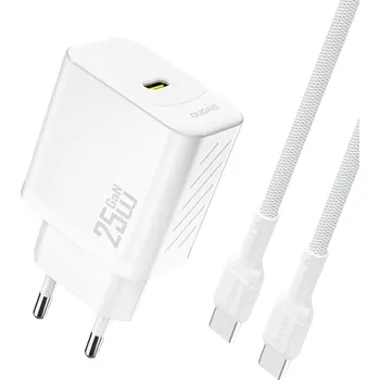 Dudao A27CEU PD 25W GaN SB-C nástěnná nabíječka s USB-C kabelem - bílá
