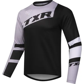 Moto dres TXR Motokrosový dres Vortex čierno-sivý XL (Anatomický strih;predĺžená zadná časť,odolný materiál)