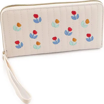 Peněženka Dámská peněženka vyšívaná 10x19 cm, velké, 5 béžová světlá