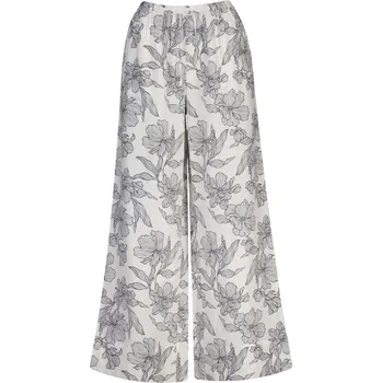Dámské kalhoty KALHOTY GANT FLORAL PRINT LINEN PULL ON PANTS EVENING BLUE