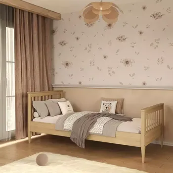 Ložnicová sestava Postel Ignaś 90x200 přírodní, nelakovaná