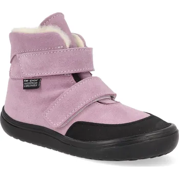 Dívčí zimní obuv Barefoot dětské zimní boty Jonap - Jerry orchid fialové Velikost: 25