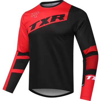 Moto dres TXR Motokrosový dres Vortex čierno-červený XXL (Anatomický strih;predĺžená zadná časť,odolný materiál)