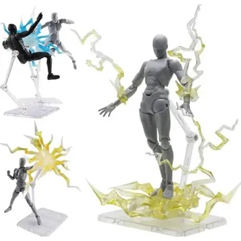 5 ks Transparentní stojánek na figurky Nastavitelný plastový držák s kloubovým ramenem Podpěra pro akční figurky Prezentační stojan