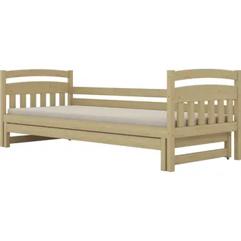 Ložnicová sestava Postel Tosia přistýlka 80x200 přírodní, nelakovaná