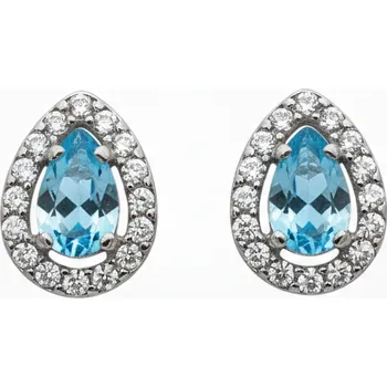 Náušnice Ewena Ocelové náušnice s akvamarínovým zirkonem-Nerina-EW 324