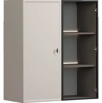 Knihovna LORINI VITRÍNA 100 2D - kašmír / černá T-lišta / závěsná