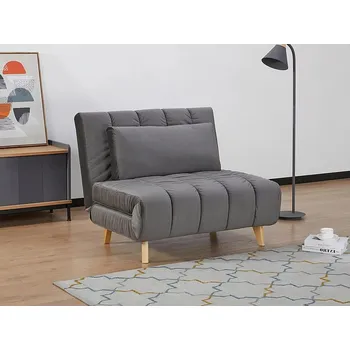 Křeslo Nábytek PEGAS s.r.o. Rozkládací křeslo BILLY Velvet, šedý Aksamit 139/buk