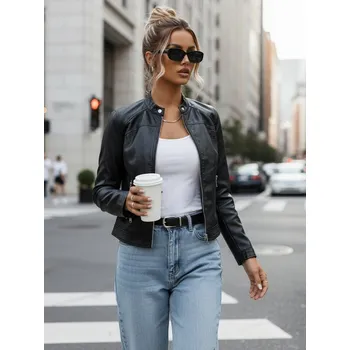 Dámská kožená bunda TIFANNY Dstreet TY4548 Barva: Černá, Velikost: XL