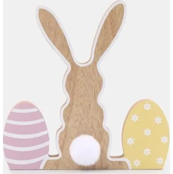 Velikonoční dekorace Sinsay - Velikonoční stojící dekorace ve tvaru zajíčka s vajíčky - béžová - 818IH-08X - 818IH-08X-ONE