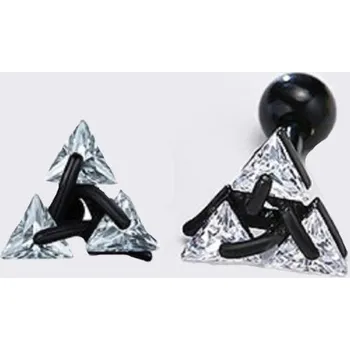 Šperk Peckové náušnice se zirkonem G1023 černá