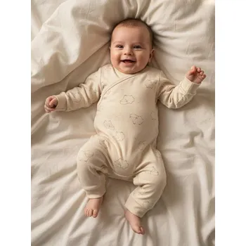 Kojenecký overall Sinsay - Bavlněný kojenecký overal - krémová - 641EM-01X - 641EM-01X-80
