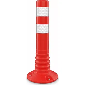 Plotový sloupek Červený plastový (TPU) reflexní sloupek FLOMA BPD66 - průměr 8 cm, výška 45 cm - 62621604
