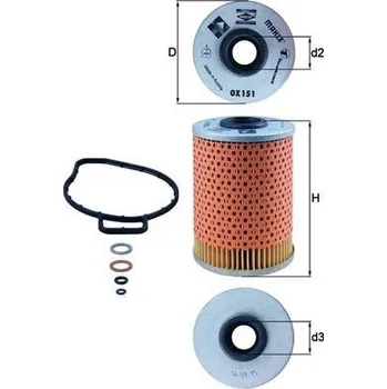 Filtr do auta Olejový filtr MAHLE OX 151D