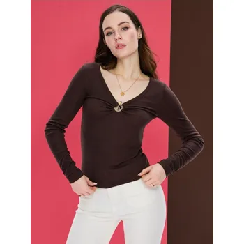 Dámská halenka Sinsay - Halenka s příměsí viskózy - hnědá - 548HC-88X - 548HC-88X-XL