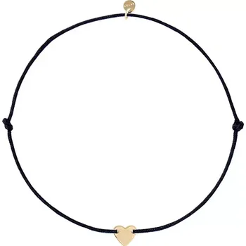 Náramek Náramek zlaté srdíčko černý