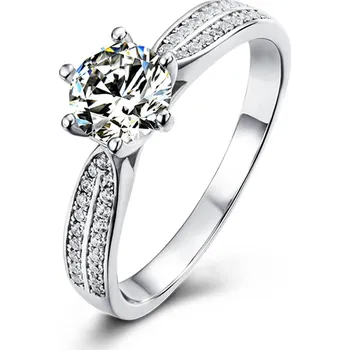 Prsten NUBIS® Stříbrný zásnubní prsten s MOISSANITY - velikost 62 - MN023-62