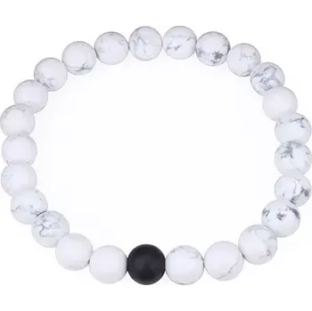 Náramek Korálkový náramek mramorový bílý