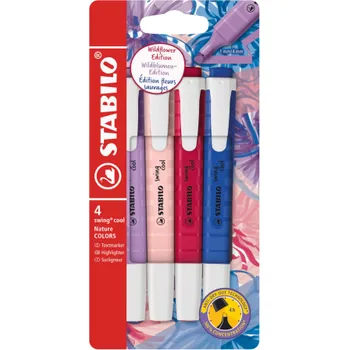 Kancelář Zvýrazňovač STABILO swing cool NatureCOLORS Wildflower - 4 ks sada - 275/4-10