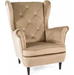 Křeslo LADY Velvet, béžový Bluvel 28/wenge