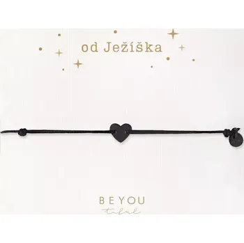 Náramek Dárková karta od Ježíška a náramek srdíčko na šňůrce