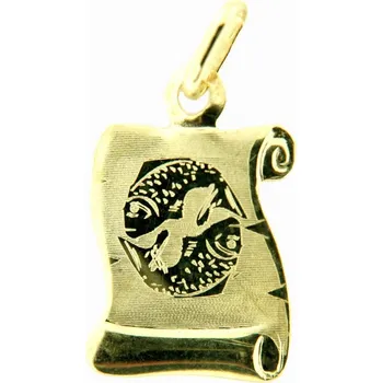 Přívěsek Zlatý přívěsek pergamen znamení zvěrokruhu 30.10.001 RYBY-3