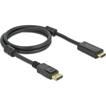 Audio kabel Delock DisplayPort / HDMI kabel Konektor DisplayPort, Zástrčka HDMI-A 1 m černá 85955 pozlacené kontakty, 4K UHD Kabel DisplayPort