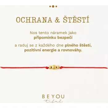 Náramek Ochranný náramek s červenou šňůrkou zlatý