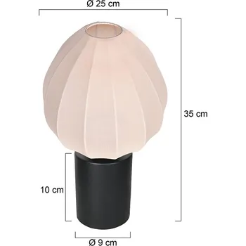Lampička Steinhauer Stolní lampa Bloeba, bílá/černá, Ø 25 cm, len/kov - Délka kabelu 170 cm; podstavec – Ø 9 cm, výška 10 cm bílá, černá 1 x 40 W - Doprava zdarma