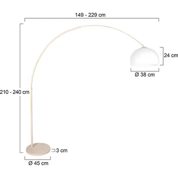 Lampička Steinhauer Stojací lampa Sparkled Light krémová/bílá, 240 cm plast - Délka kabelu 320 cm; podstavec – Ø 45 cm, výška 3 cm; stínidlo na lampu – Ø 38 cm, výška 24 cm krémová, bílá 1 x 40 W - Doprava zdarma