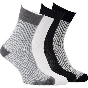 Dámské ponožky Zdravé ponožky dámské tenké viskózové elastické vzorované ponožky s jemným svěrem mix 39-42