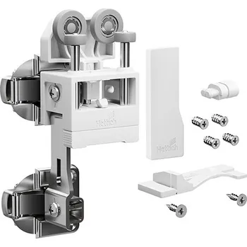 Nábytkové kování Hettich WingLine L, Sada kování pro lehké dveře bez dolního vedení, 12 kg, bílá, levé, Se zavírací pružinou