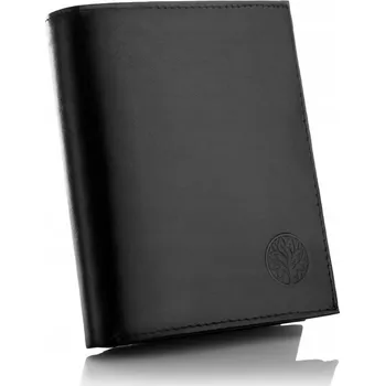 Peněženka Pánská kožená peněženka Betlewski černá svislá s 9 přihrádkami