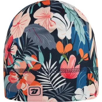 Čepice Funkční čepice Bruno - vzor 213 - tmavě modrá - květy - čepice na jaro / podzim XL 56 - 58