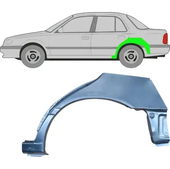 Blatník karosérie Lem zadního blatníku na Nissan Sunny N14 1991-1994 / Pravá