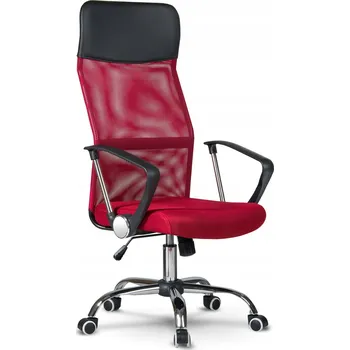 Otočná kancelářská židle XENOS - pohodlná, ergonomická, síťovaná, červená