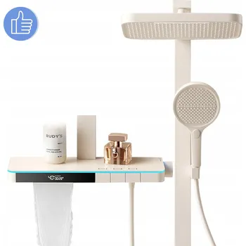 Sprchový set SPRCHOVÝ SET SPRCHOVÝ PANEL S TERMOSTATICKOU BATERIÍ, DEŠŤOVÁ SPRCHA 4V1